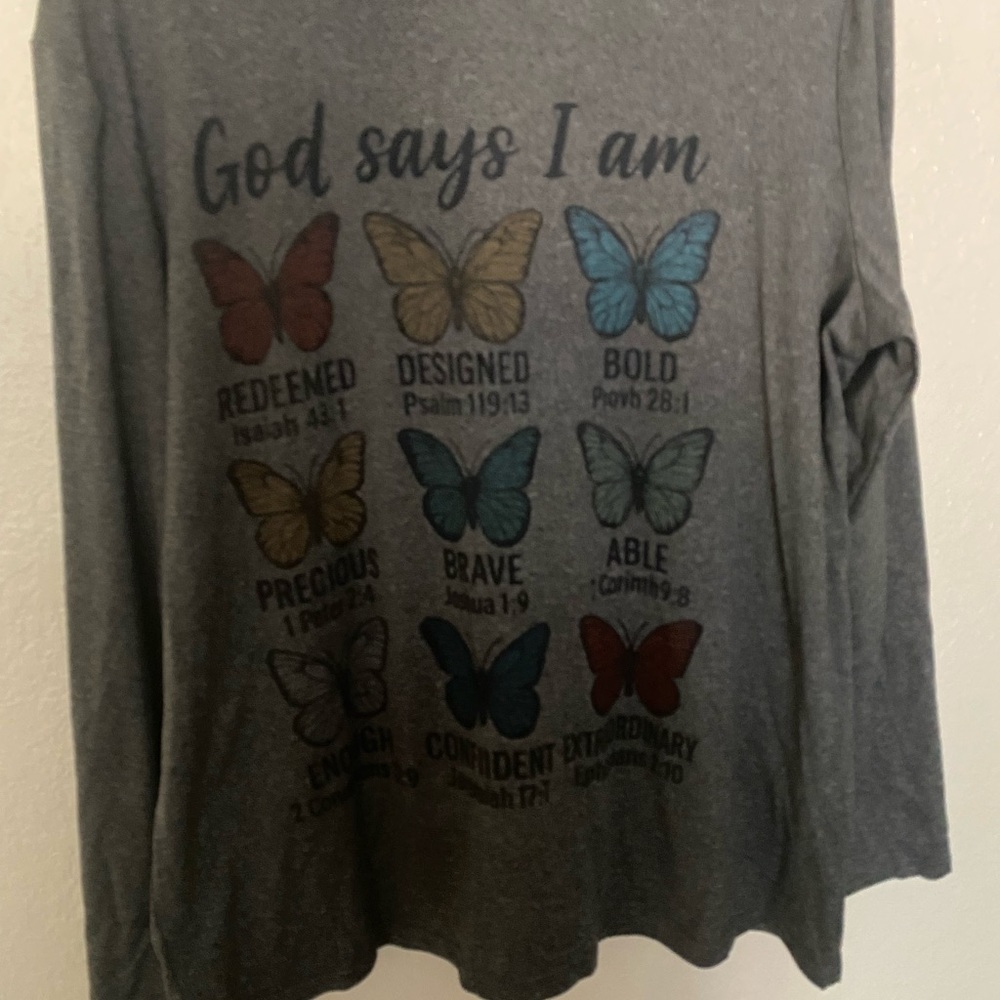 NWOT Women Gray Inspirational Tee